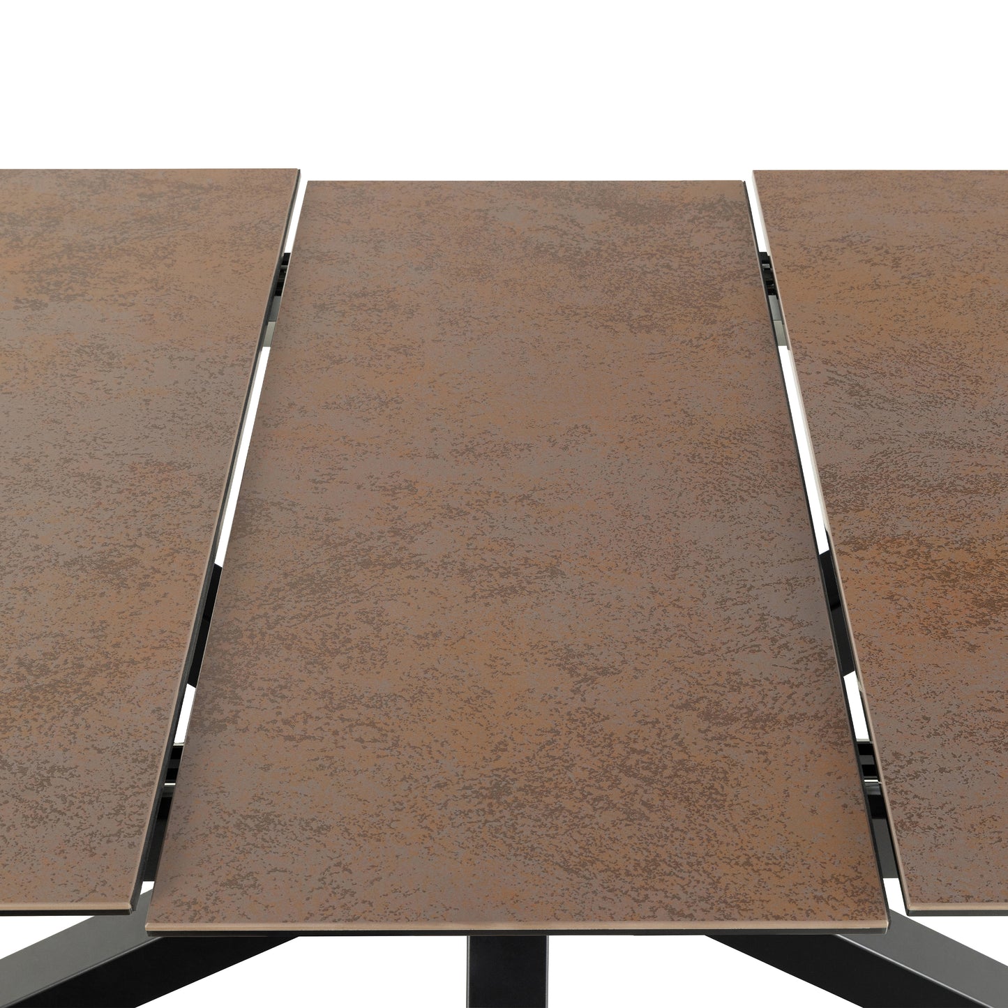 Heaven Extendable Dining Table with Ceramic Rusty Brown Top