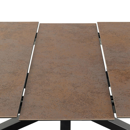 Heaven Extendable Dining Table with Ceramic Rusty Brown Top