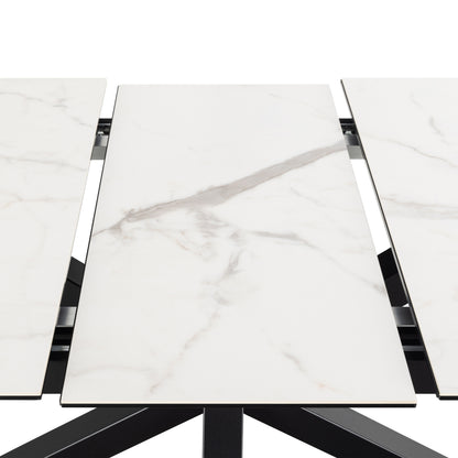 Heaven Extendable Dining Table with Ceramic White Top