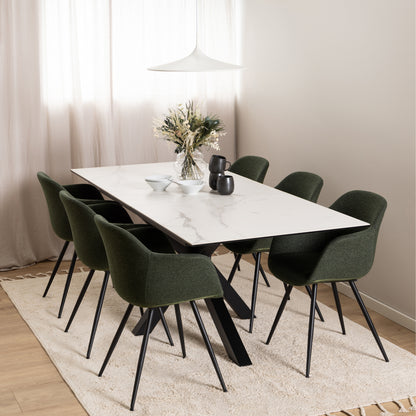 Heaven Extendable Dining Table with Ceramic White Top