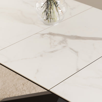 Heaven Extendable Dining Table with Ceramic White Top