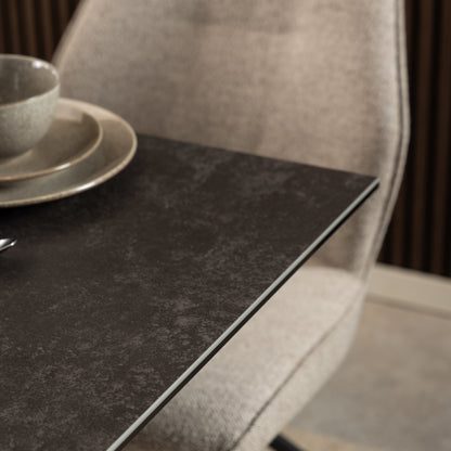 Heaven Dining Table with Ceramic Black Top