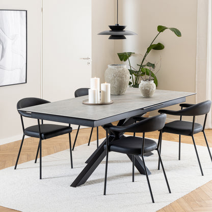 Heaven Extendable Dining Table with Ceramic Grey Top