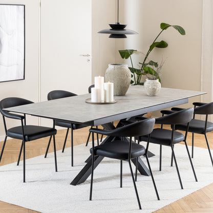 Heaven Extendable Dining Table with Ceramic Grey Top