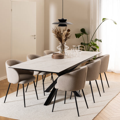 Heaven Extendable Dining Table with Ceramic White Top