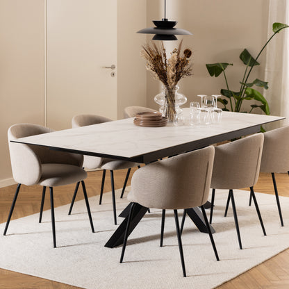 Heaven Extendable Dining Table with Ceramic White Top