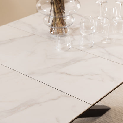 Heaven Extendable Dining Table with Ceramic White Top