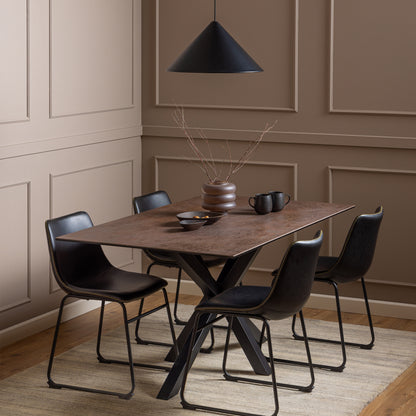 Heaven Dining Table in Ceramic Rusty Brown