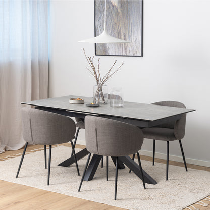 Heaven Extendable Dining Table with Ceramic Grey Top