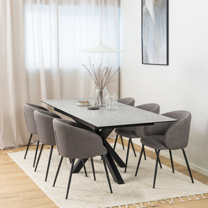 Heaven Extendable Dining Table with Ceramic Grey Top