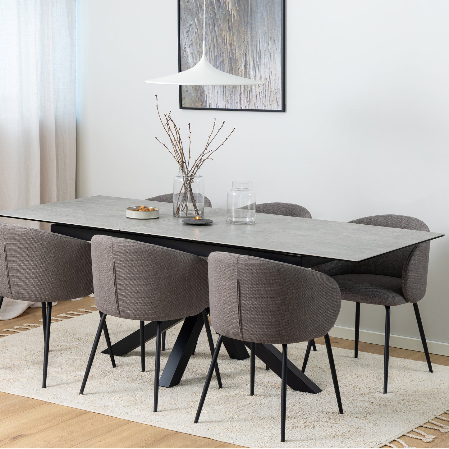 Heaven Extendable Dining Table with Ceramic Grey Top