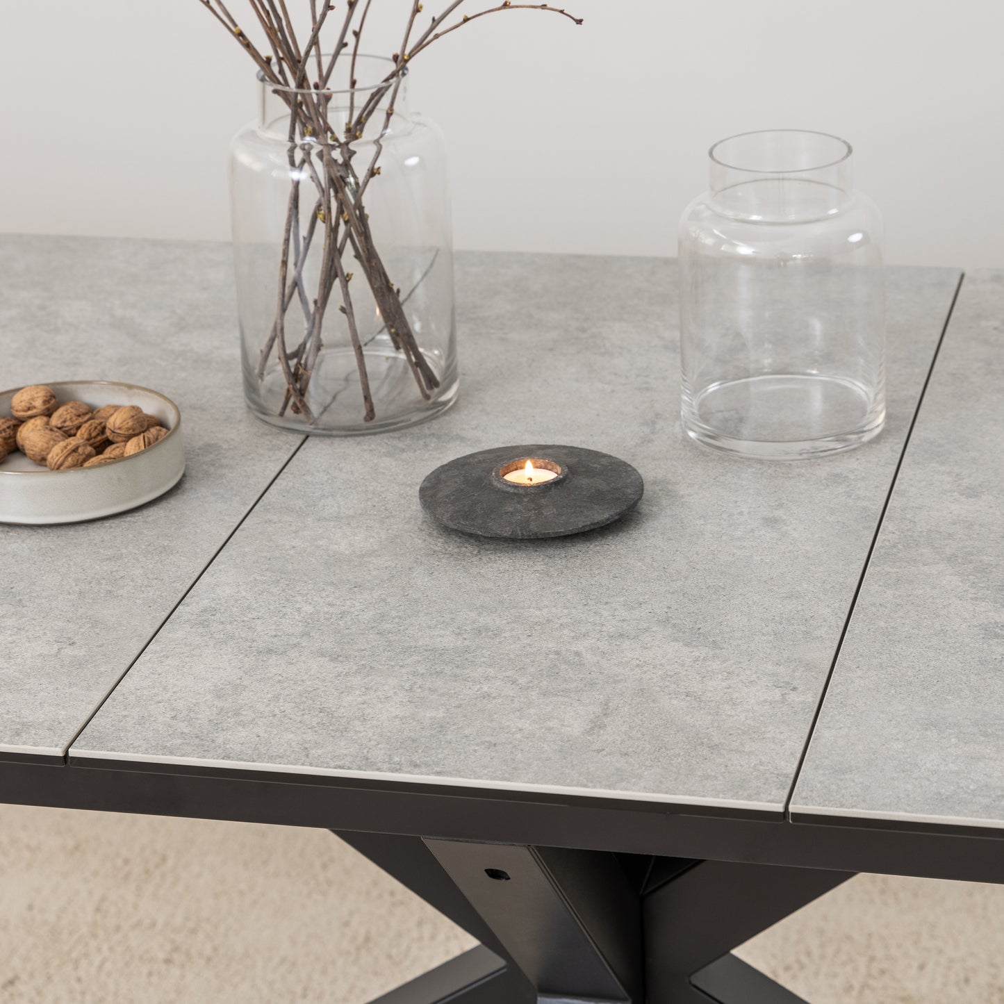 Heaven Extendable Dining Table with Ceramic Grey Top