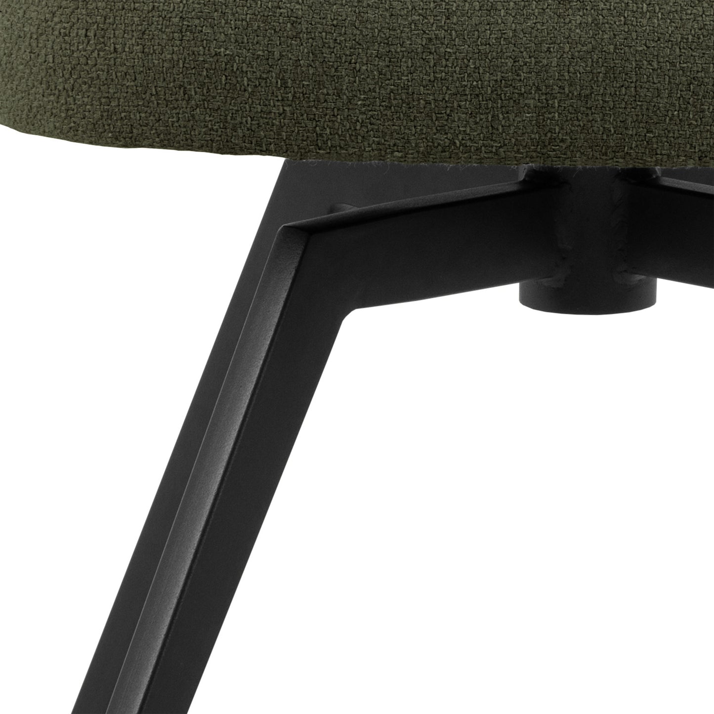 Soli Round Dining Table in Oak/Black Set 4 Green Chairs