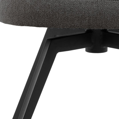 Soli Round Dining Table in Oak/Black Set 4 Grey Chairs