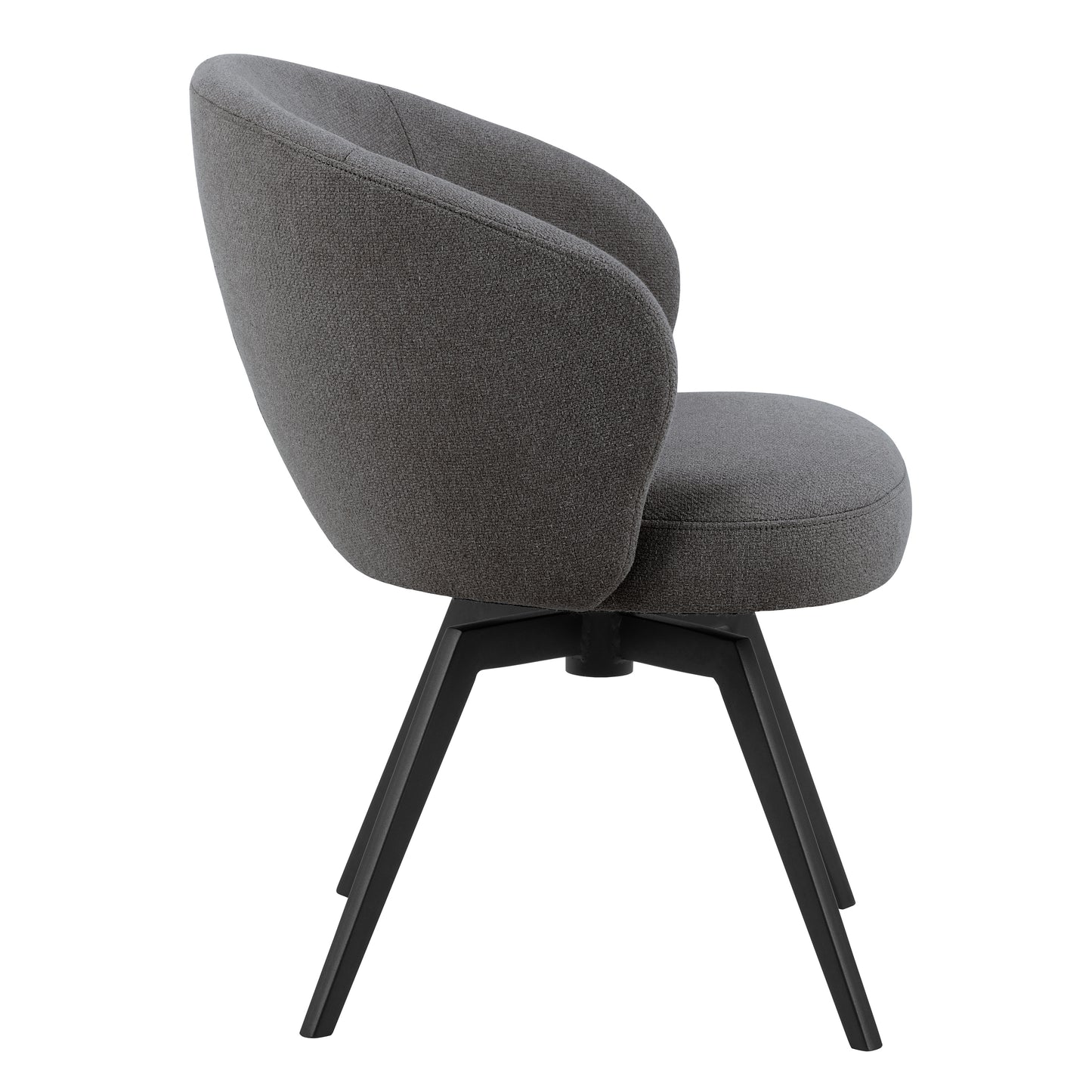 Soli Round Dining Table in Oak/Black Set 4 Grey Chairs