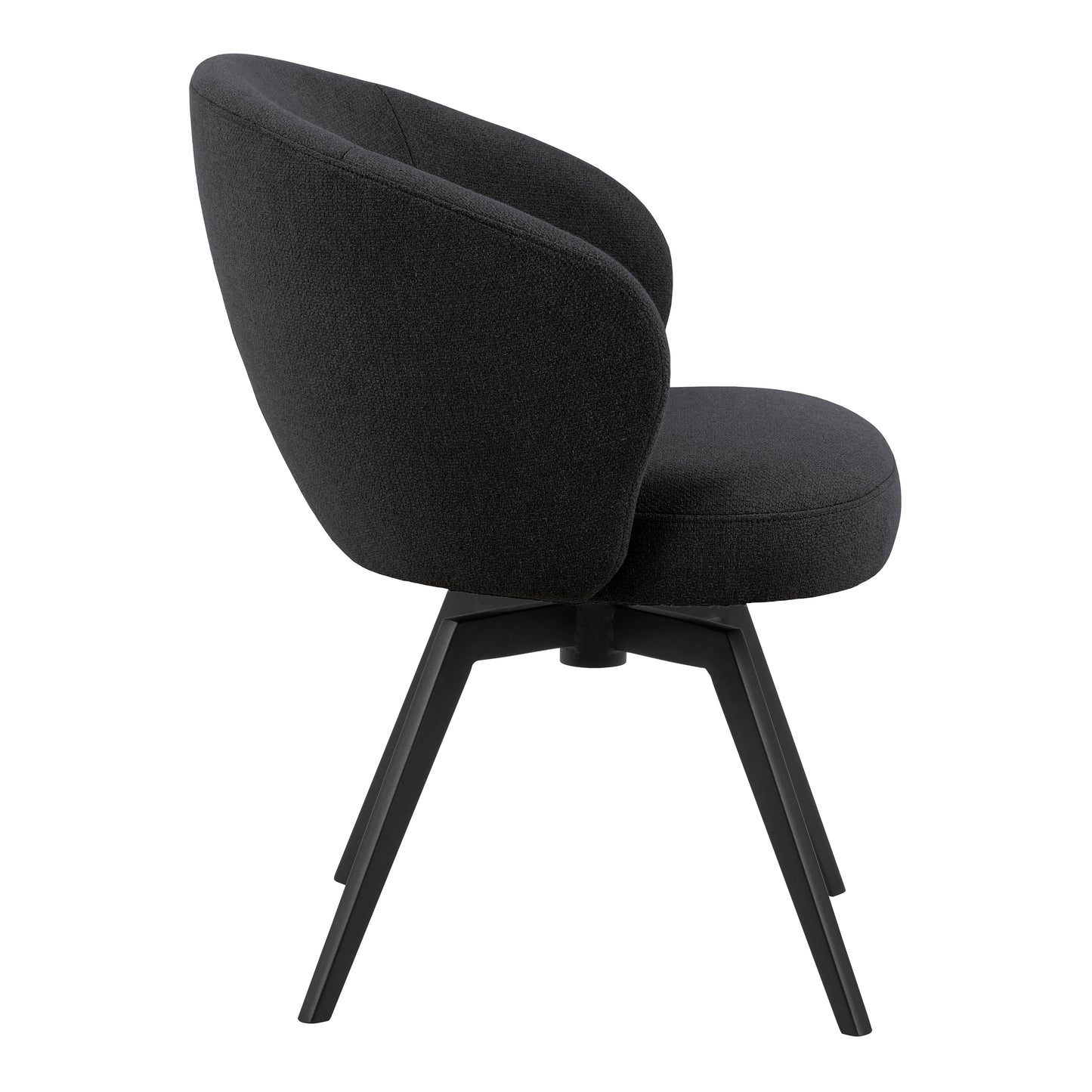 Soli Round Dining Table in Oak/Black Set 4 Black Chairs