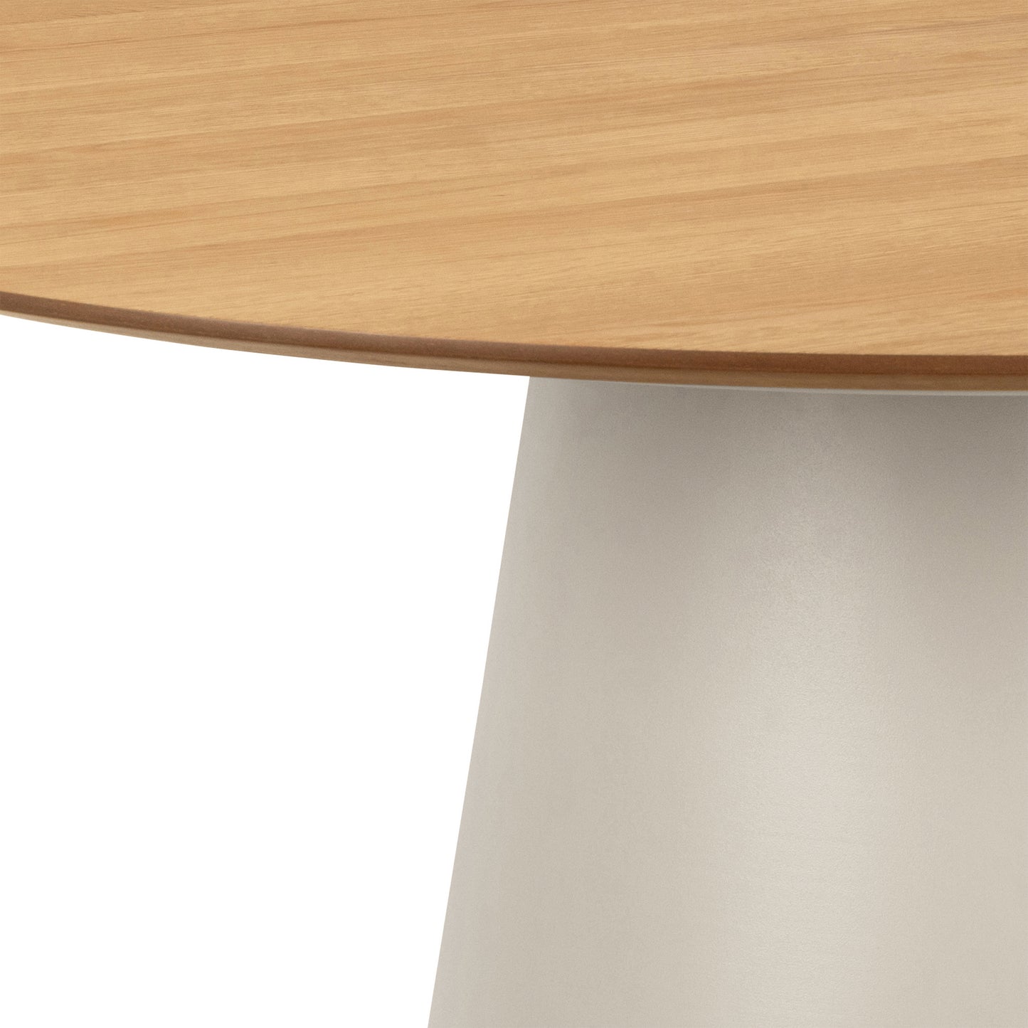 Soli Round Dining Table in Oak/Grey includes 4 Ella Swivel Beige Dining Chairs