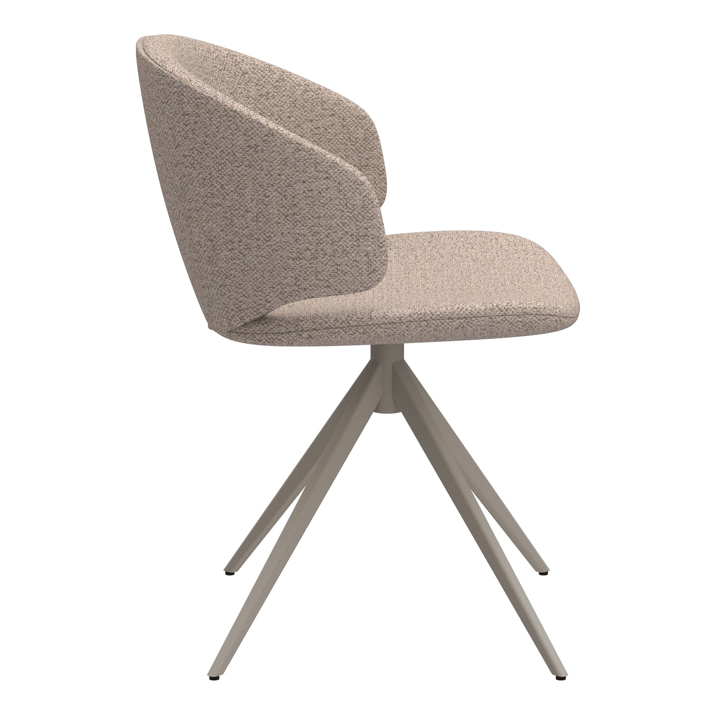 Soli Round Dining Table in Oak/Grey includes 4 Ella Swivel Beige Dining Chairs