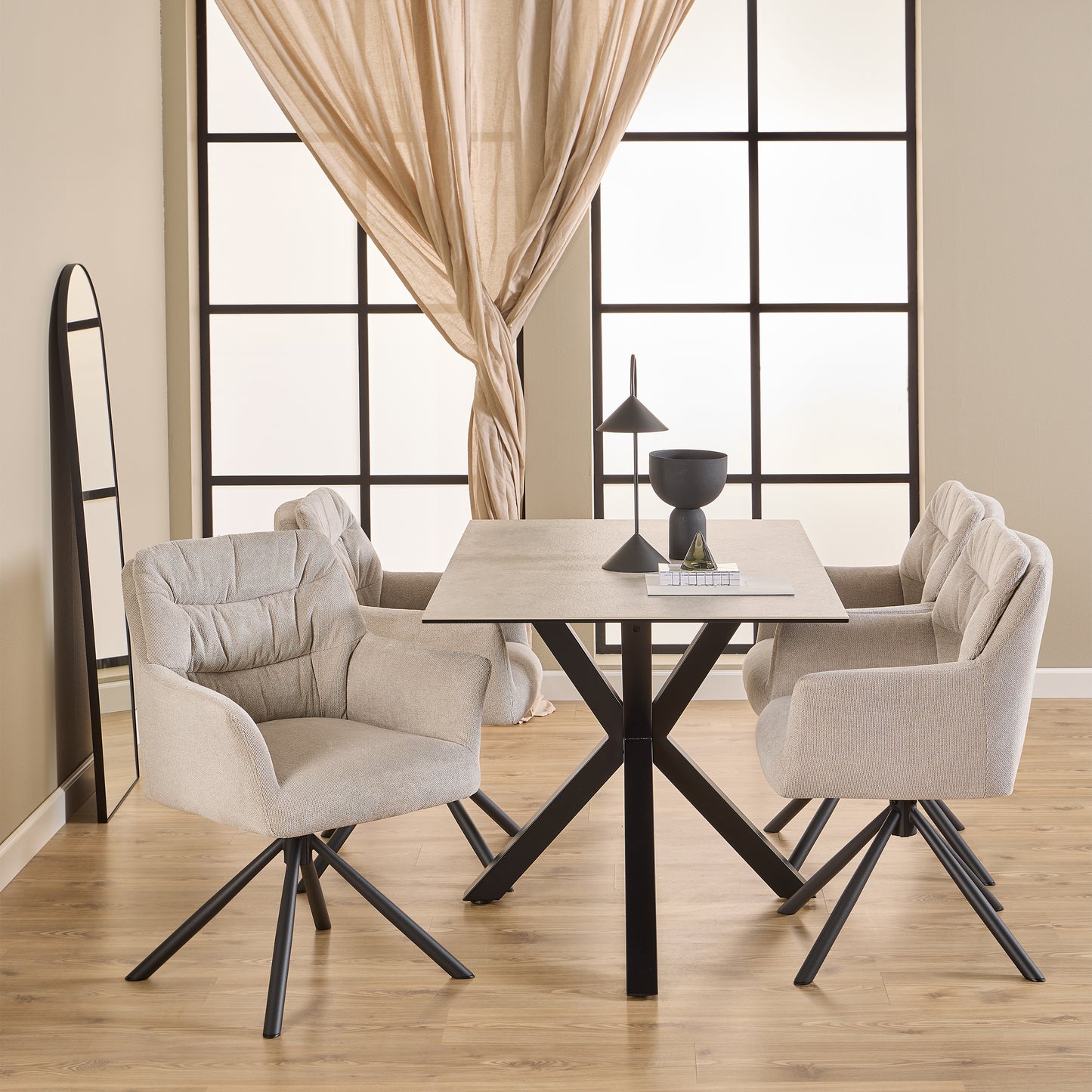 Heaven Dining Table with Ceramic Grey Top