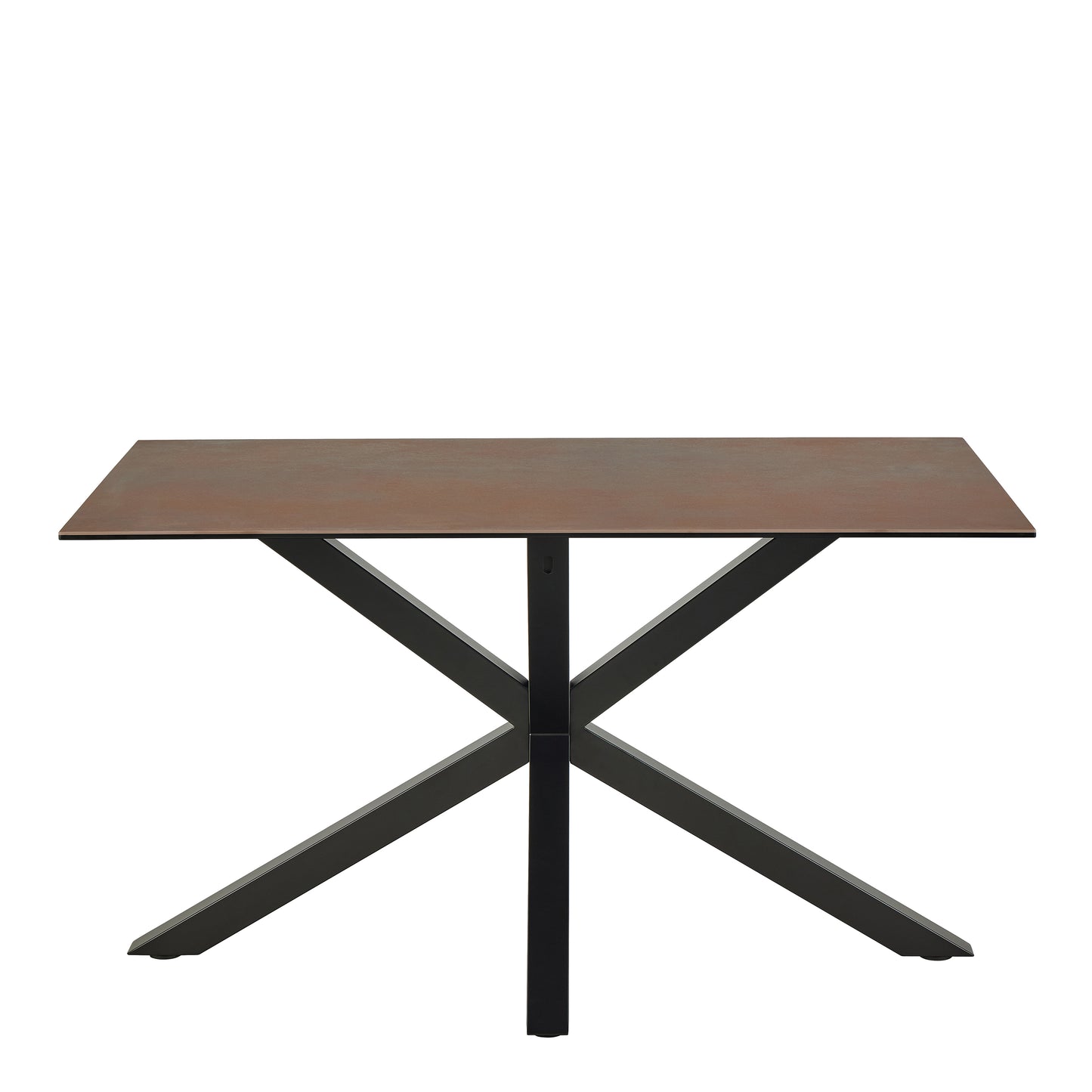 Heaven Dining Table with Ceramic Rusty Brown Top includes 4 Dean Beige Swivel Dining Chairs
