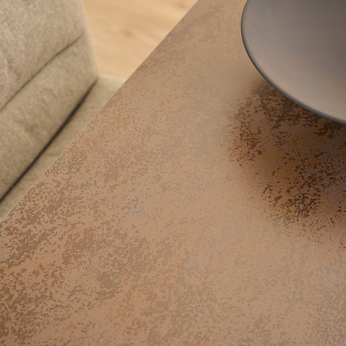 Heaven Dining Table with Ceramic Rusty Brown Top includes 4 Dean Beige Swivel Dining Chairs