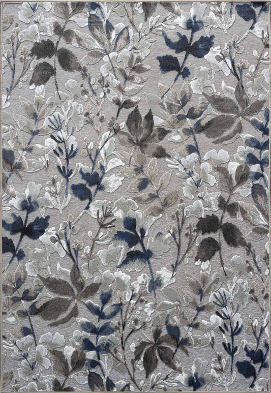 Genova 80% Viscose 20% Acrylic Chenille in leafy brown blue mix