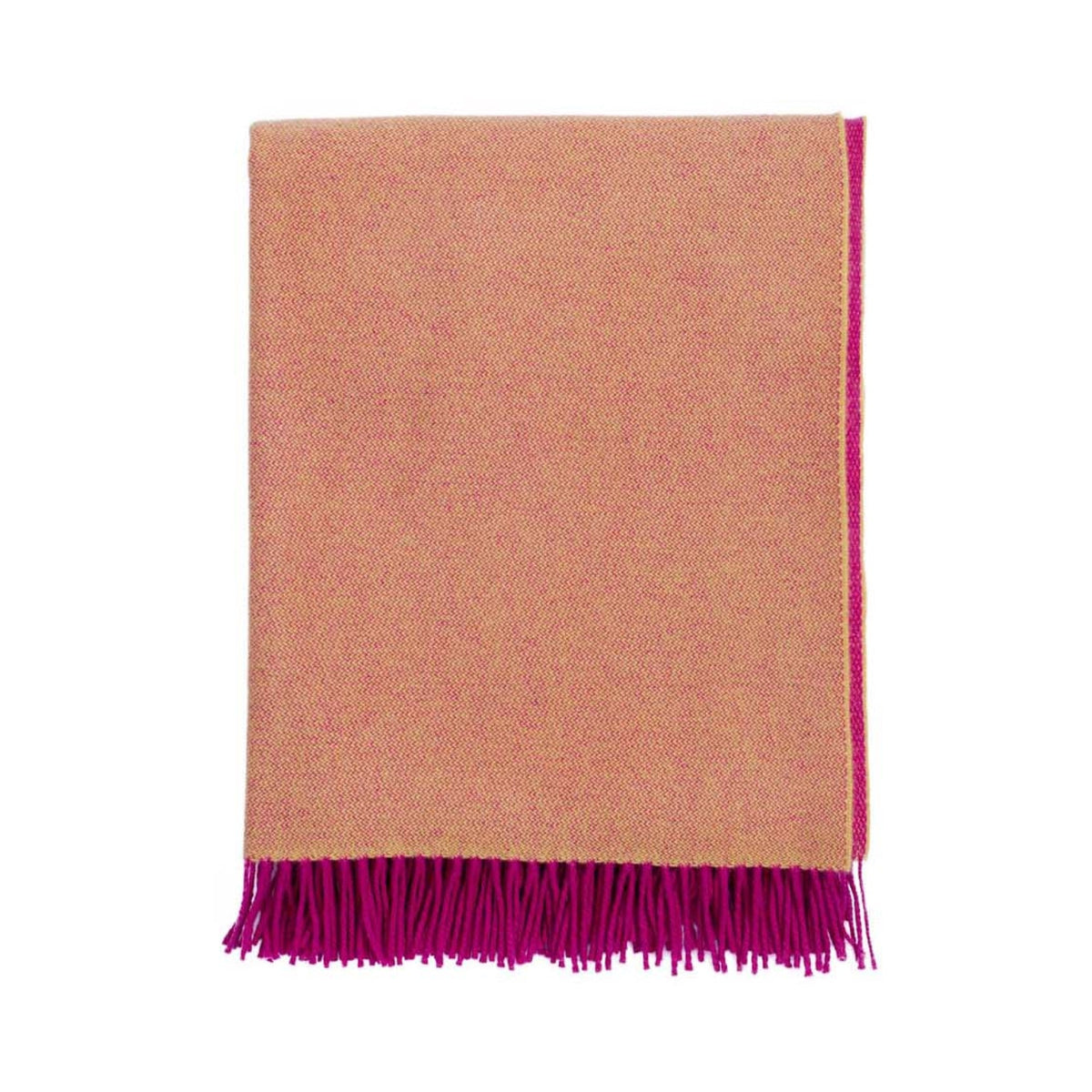 Home Comforts Throw in Ochre Yellow/Cerise Pink