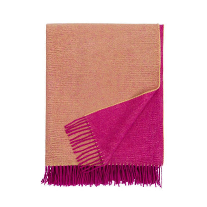 Home Comforts Throw in Ochre Yellow/Cerise Pink