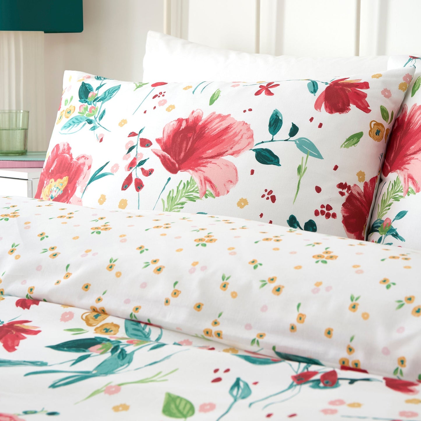 Abstract Poppy Duvet Cover Set in Red