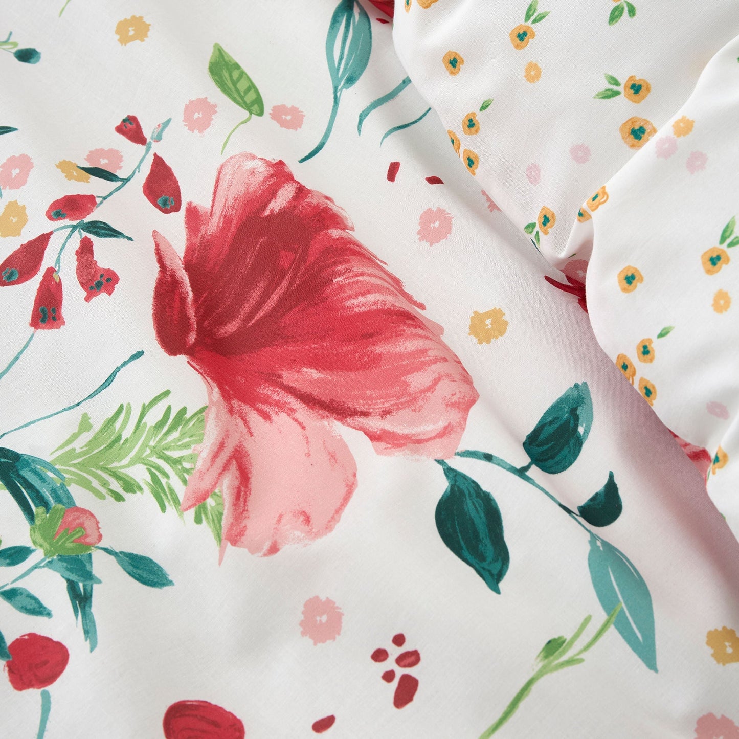Abstract Poppy Duvet Cover Set in Red