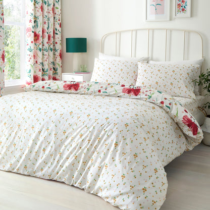 Abstract Poppy Duvet Cover Set in Red