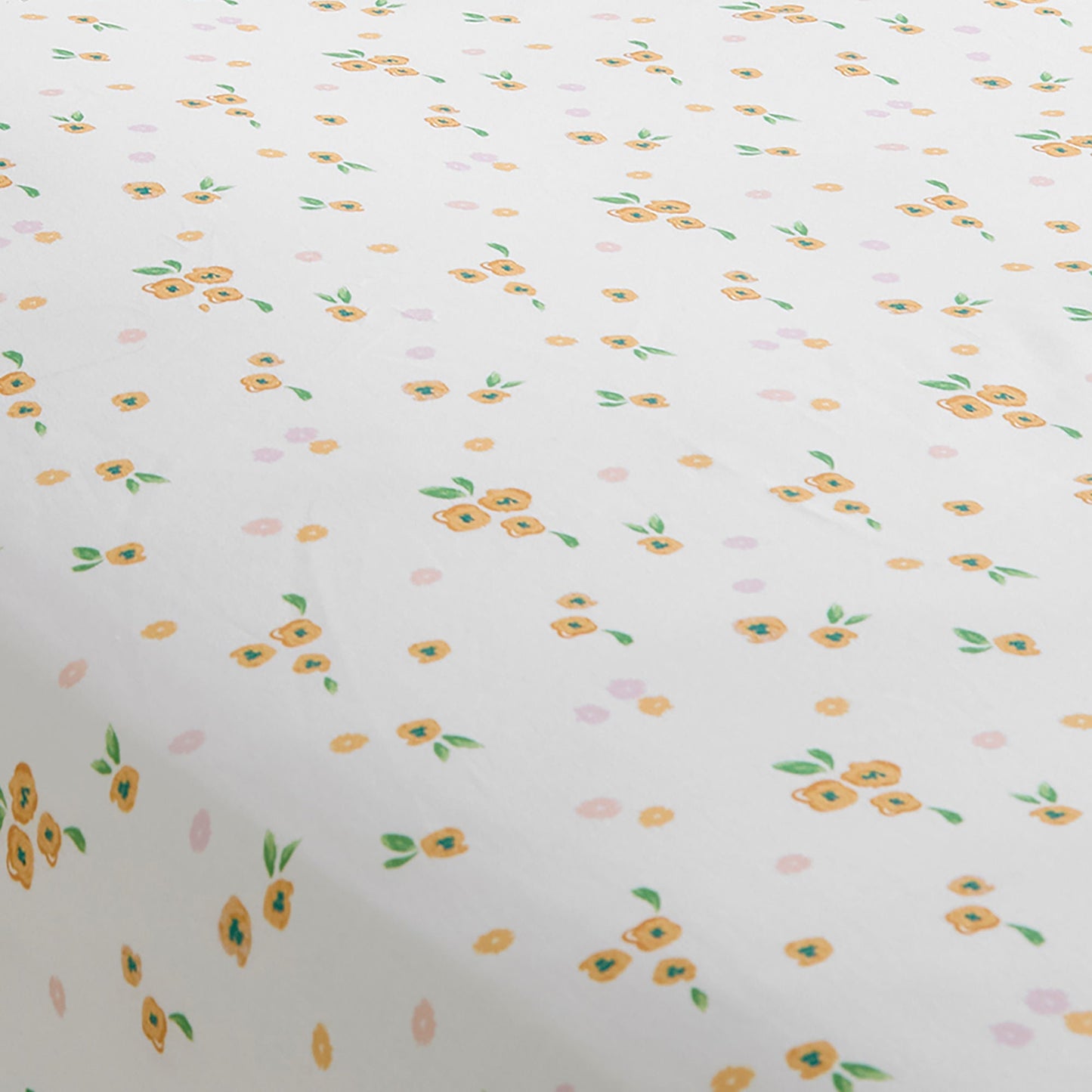 Abstract Poppy Fitted Bed Sheet in White