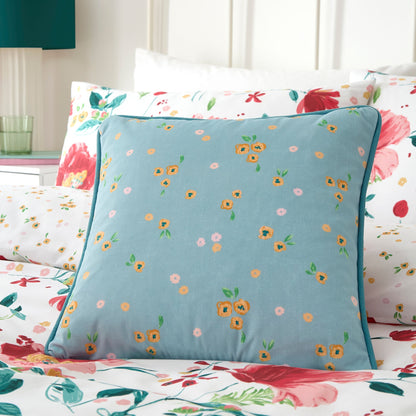 Abstract Poppy Cushion in Red