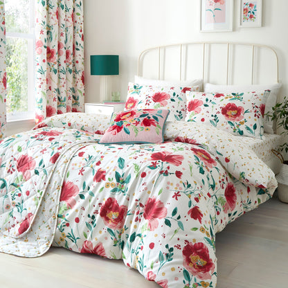 Abstract Poppy Duvet Cover Set in Red