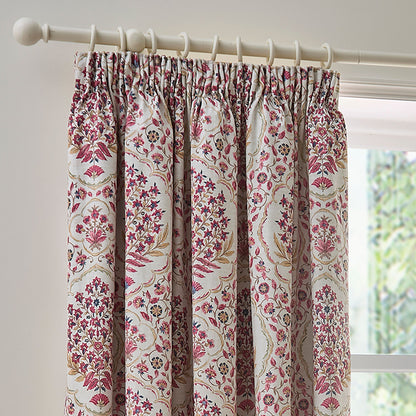 Ashmead Pair of Pencil Pleat Curtains in Berry