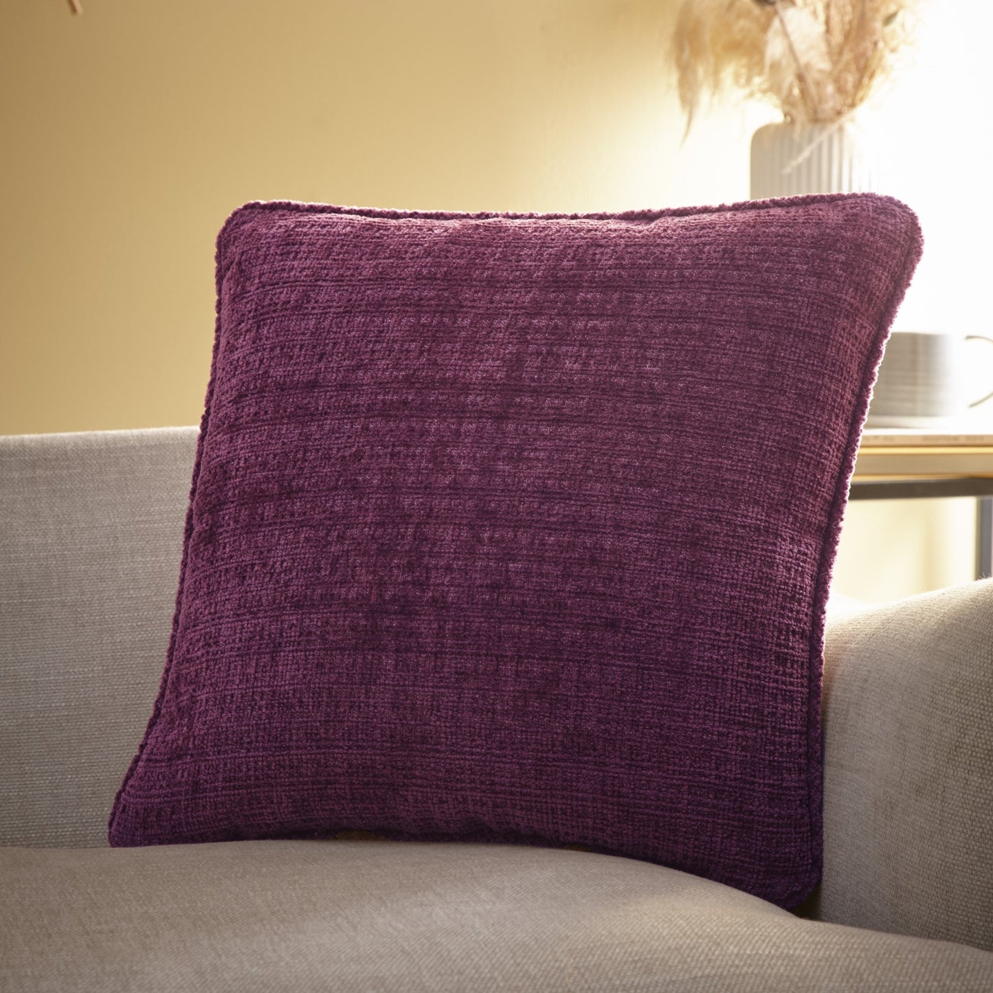 Alba Cushion in Wine 43 x 43cm - Filled Cushion