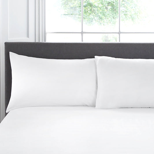 200 Thread Count Plain Dye Pair of Housewife Pillowcases in White 50 x 75cm