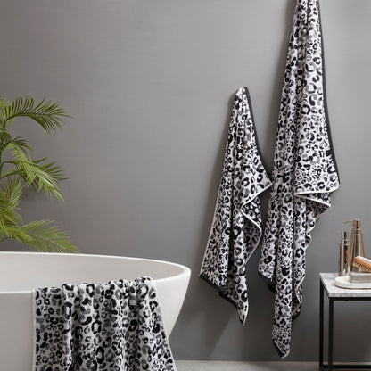 Animal Print Towels in Black