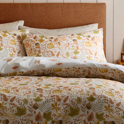 Autumn Foliage Duvet Cover Set in Natural