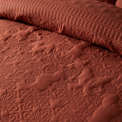 Avery Stripe Duvet Cover Set in Terracotta