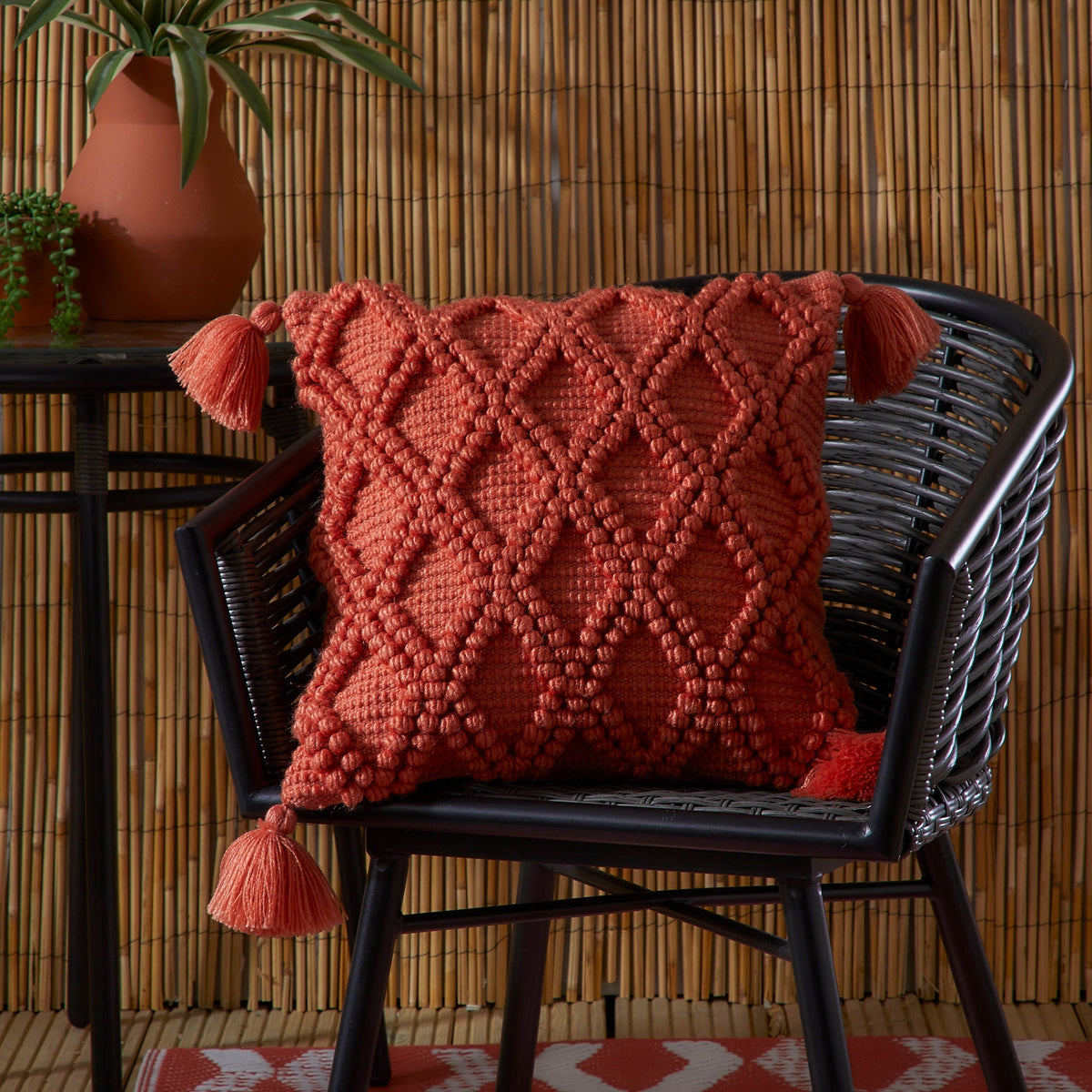 Alda Outdoor Cushion in Terracotta 43 x 43cm