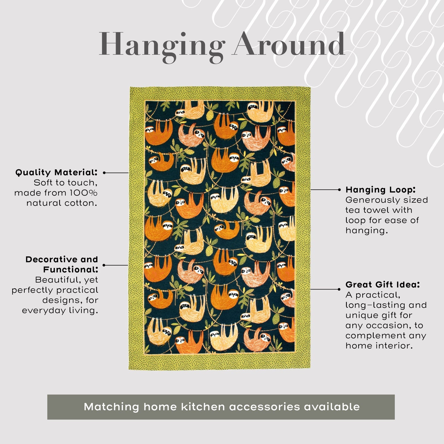 Hanging Around Cotton Tea Towel