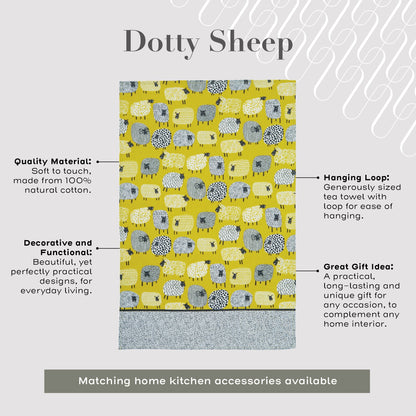 Dotty Sheep Cotton Tea Towel