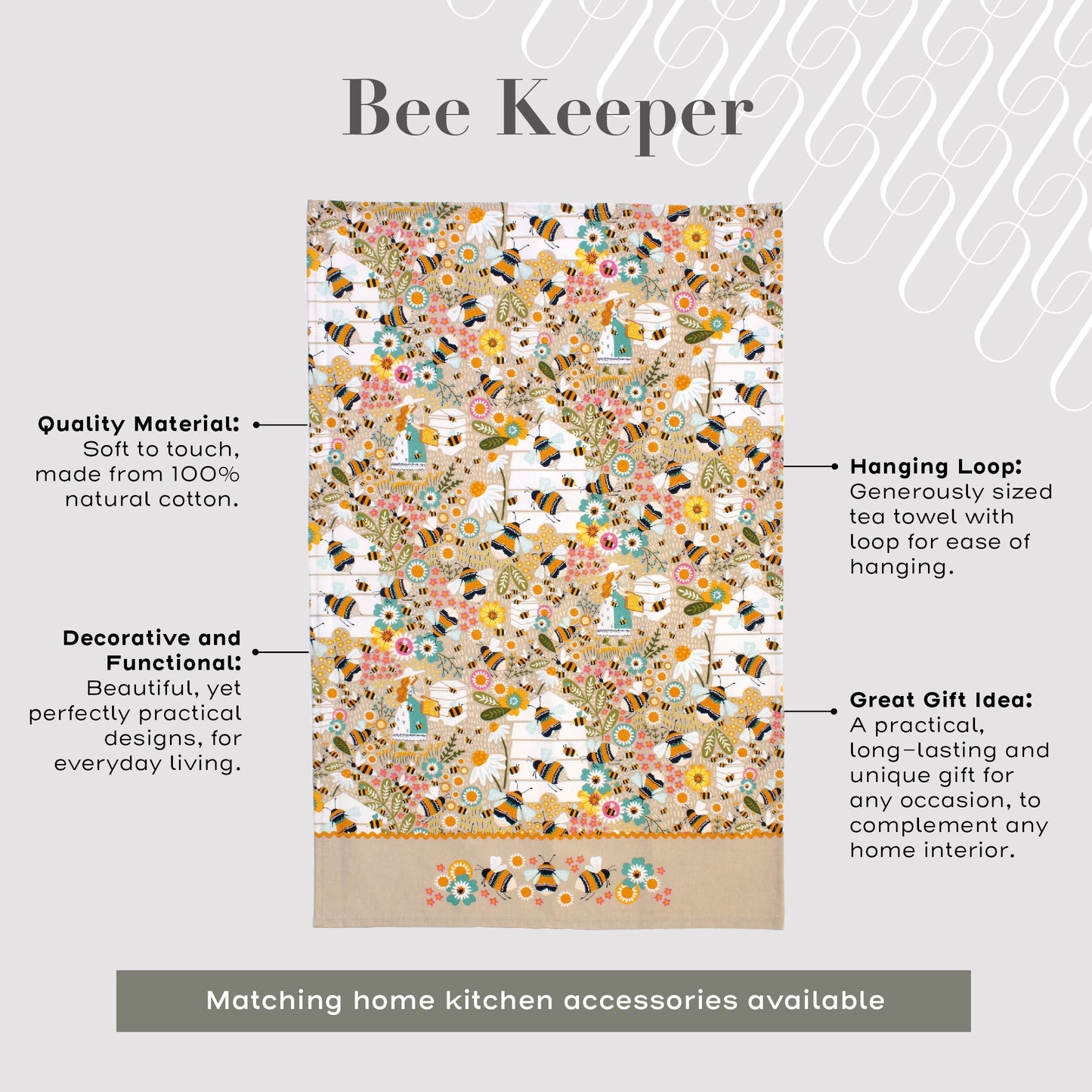 Bee Keeper Cotton Tea Towel