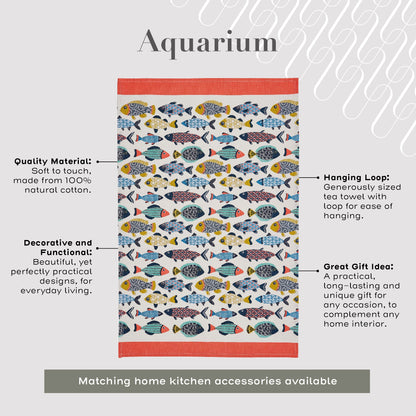 Aquarium Cotton Tea Towel