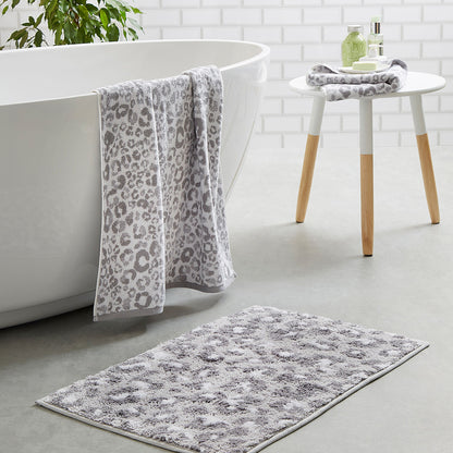 Animal Print Bath Mat in Grey