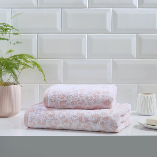 Animal Print Towels in Blush