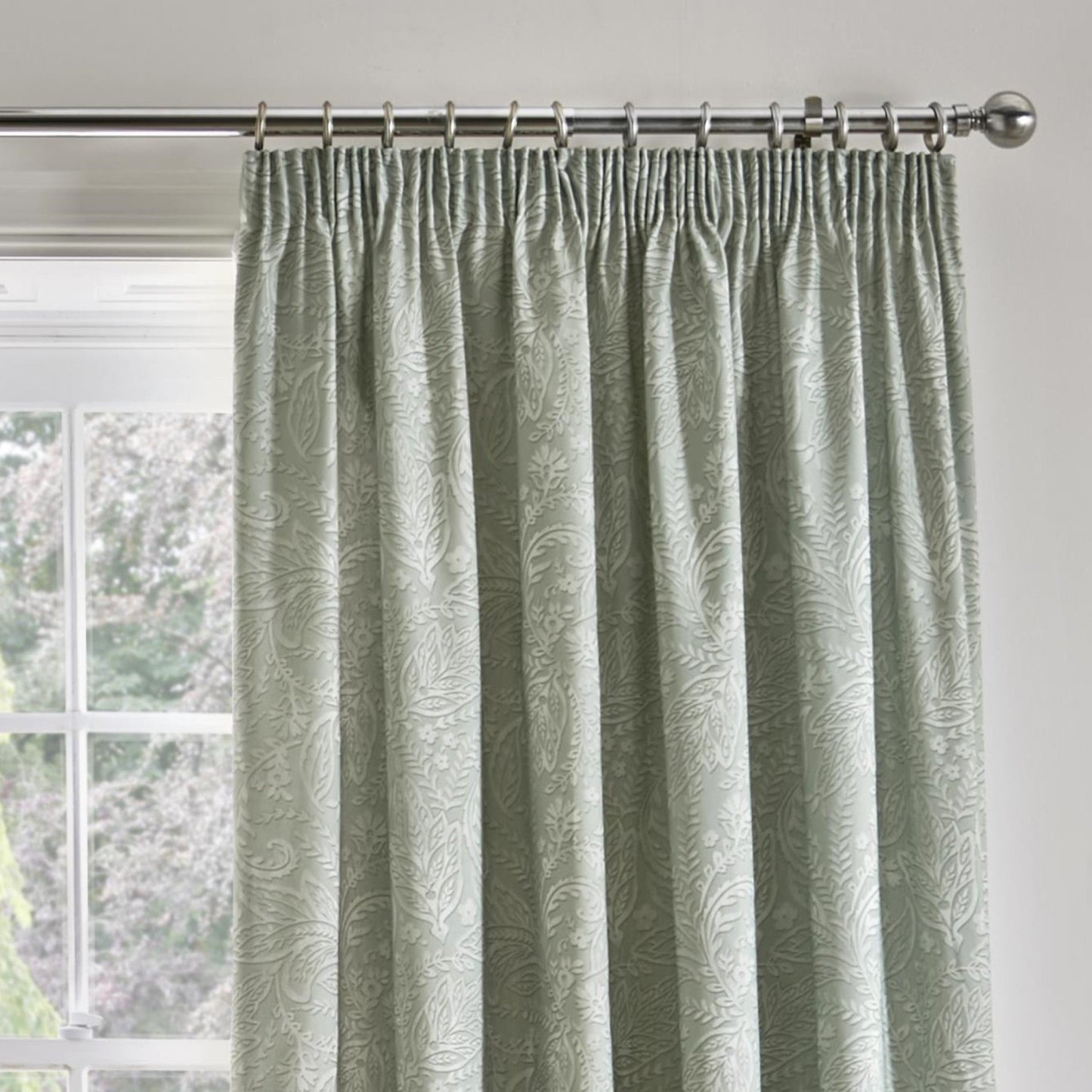 Aveline Pencil Pleat Curtains in Green