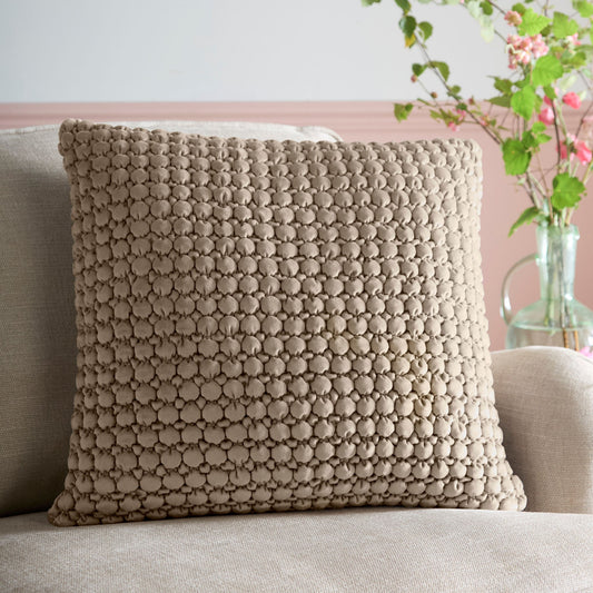 Bobble Cushion in Natural 55 x 55cm - Filled Cushion