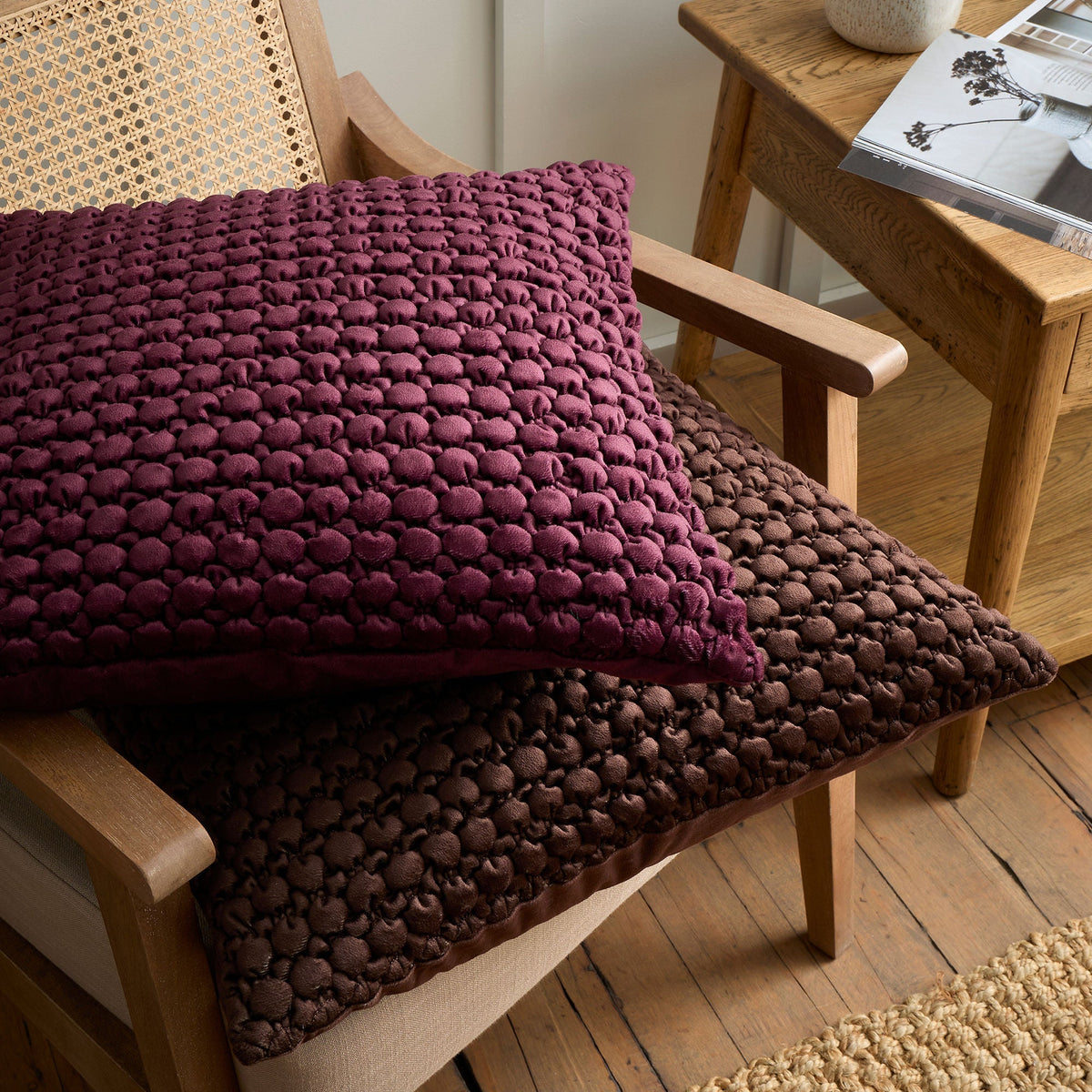 Bobble Cushion in Berry 55 x 55cm
